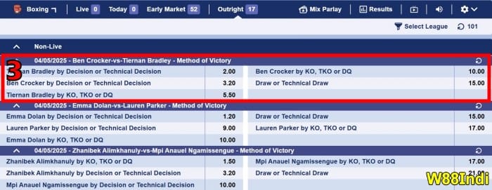 ตลาดการพนันมวยรู้ทางเลือกเดิมพัน
